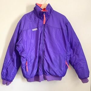 Columbia Pink Purple Reversible Puffer Full Zip Jacket Large